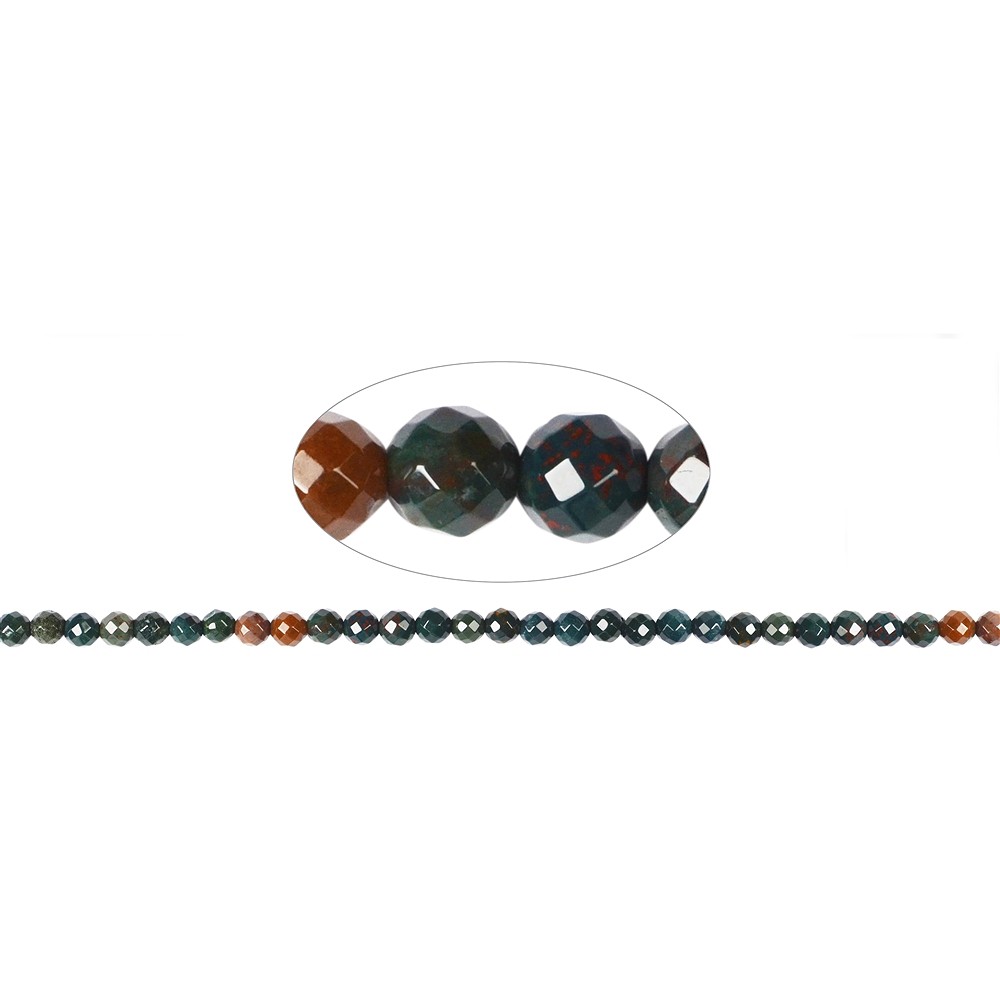 Rang de collier boules, Héliotrope sanguin, à facettes, 06mm (38 cm) | Marco Schreier