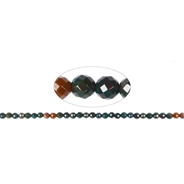 Rang de collier boules, Héliotrope sanguin, à facettes, 06mm (38 cm) | Marco Schreier