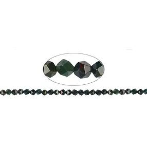 Cuentas de piedras preciosas, Heliotropo, facetado (Starcut), 05-06mm (39cm) | Marco Schreier