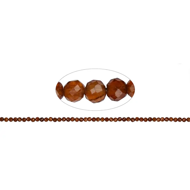 String Beads, Hessonite (garnet), faceted, 02.8mm | Marco Schreier