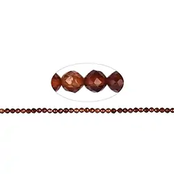 140890112420 Rang de collier boules, hessonite (grenat), facettes, 03,5mm (39cm) | Marco Schreier