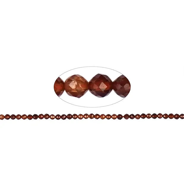 Rang de collier boules, hessonite (grenat), facettes, 03,5mm (39cm) | Marco Schreier