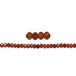 140890313922 Strang Button, Hessonit (Granat), facettiert, 03 x 04mm (39cm) | Marco Schreier