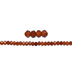 140890313922 Strang Button, Hessonit (Granat), facettiert, 03 x 04mm (39cm) | Marco Schreier