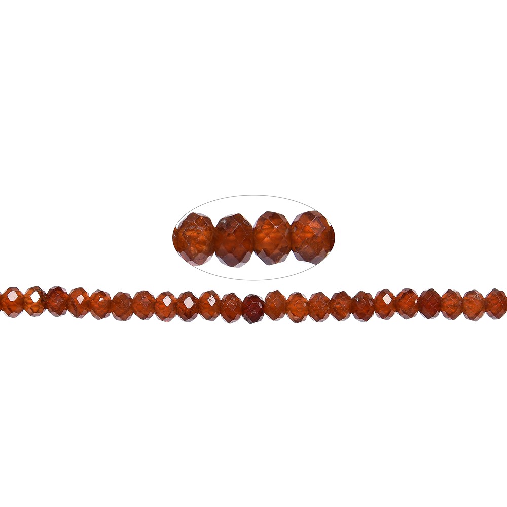 Rang de colliers, hessonite (grenat), facetté, 03 x 04mm (39cm) | Marco Schreier