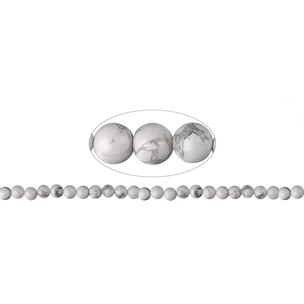 Rang de collier boules, Magnésite, 08mm | Marco Schreier