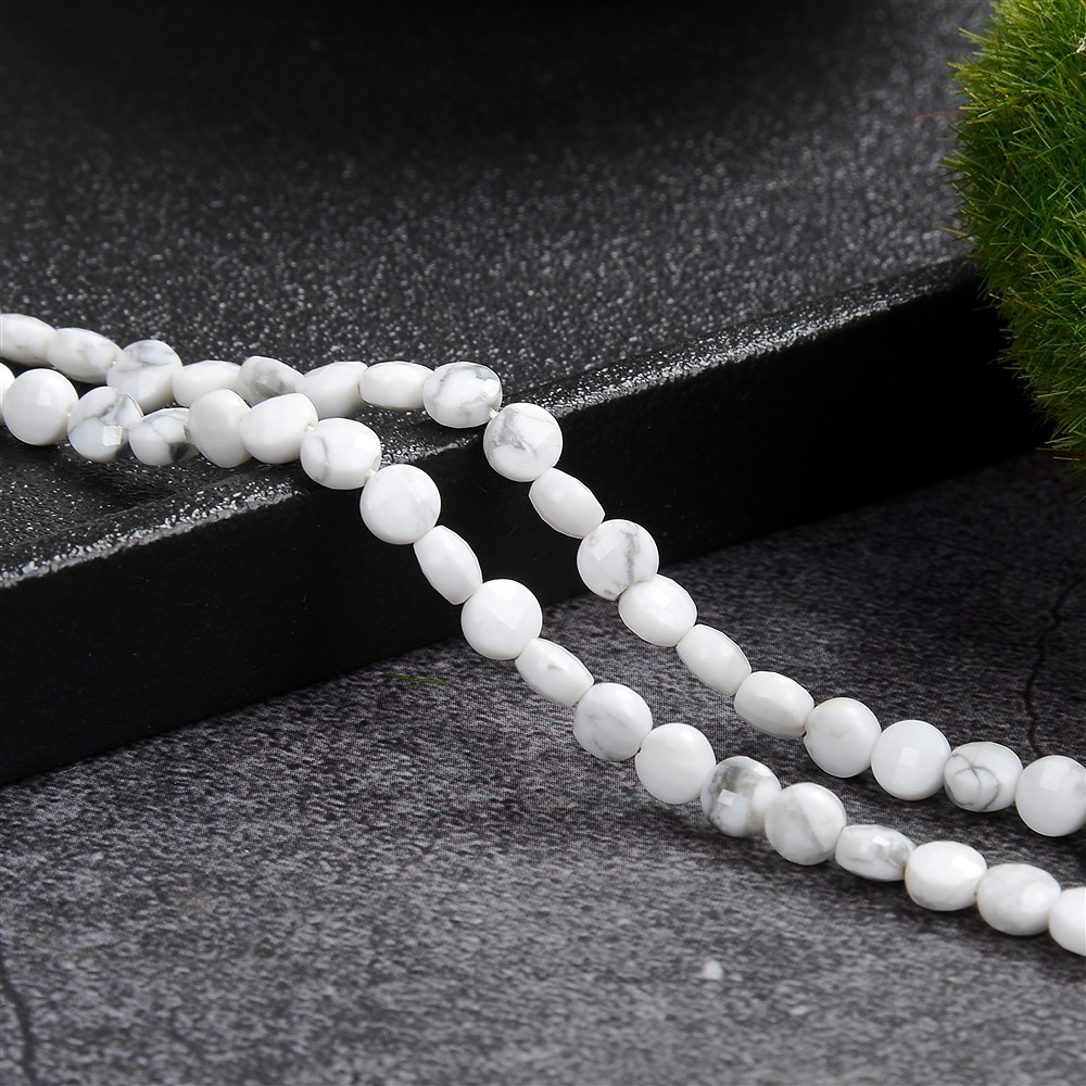 Strang Coin, Magnesit, facettiert, 04 x 02mm | Edelsteine, Heilsteine & Schmuck