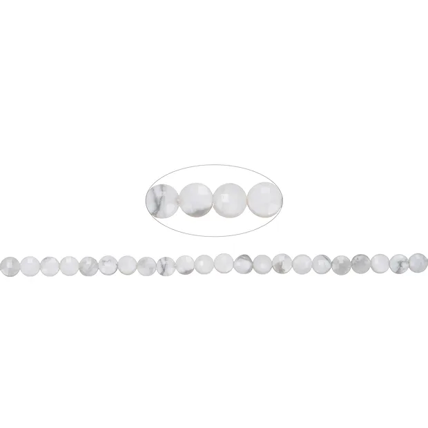 Coin strand, Magnesite, faceted, 04 x 02mm | wholesaler gems & healing stones