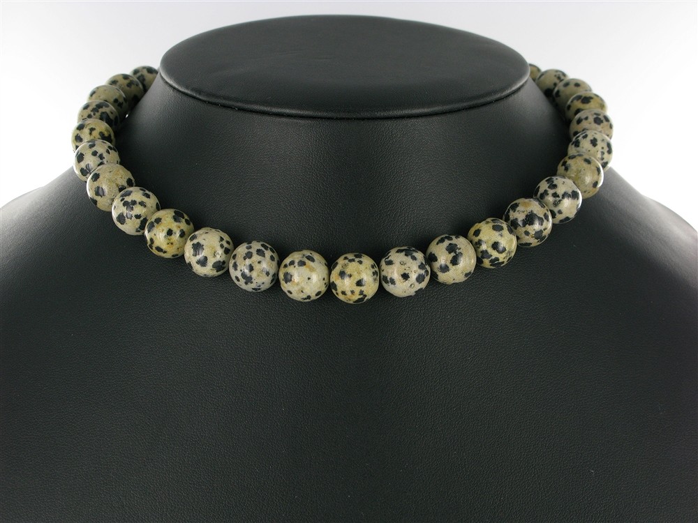 Strang Kugeln, Dalmatinerstein, 12mm | Schreier Edelsteine, Heilsteine & Schmuck