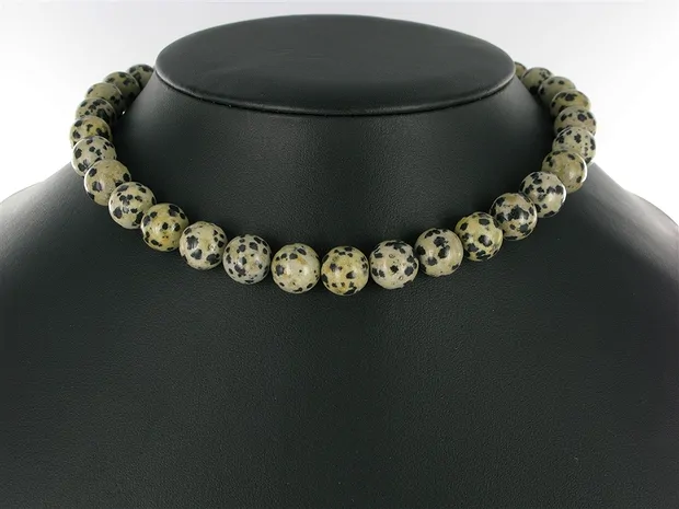 Rang de collier boules, Jaspe dalmatien, 12mm | Marco Schreier