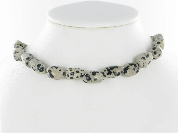 Rang de colliers Nugget, Jaspe dalmatien, 12-16 x 10-14mm | Marco Schreier
