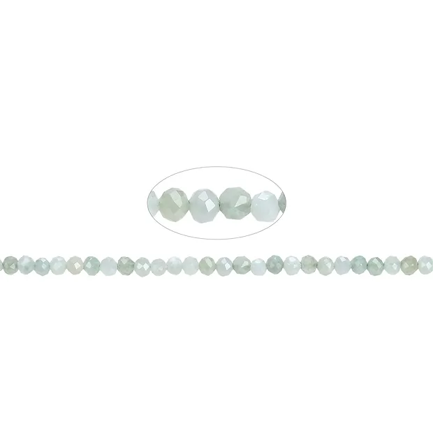 Rang de colliers boules, Jadéite (Birmanie), à facettes, 03mm | Marco Schreier