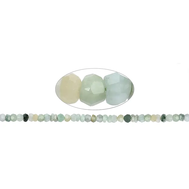 Strang Button Freeform, Jadeit, facettiert, 03-06 x 07-08mm | Marco Schreier