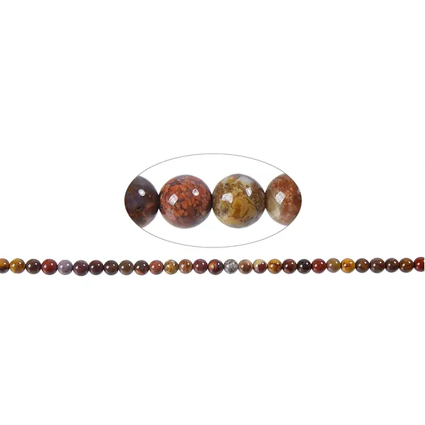 Rang de colliers boules, Jaspe (Fancyjasper), 06mm | Marco Schreier