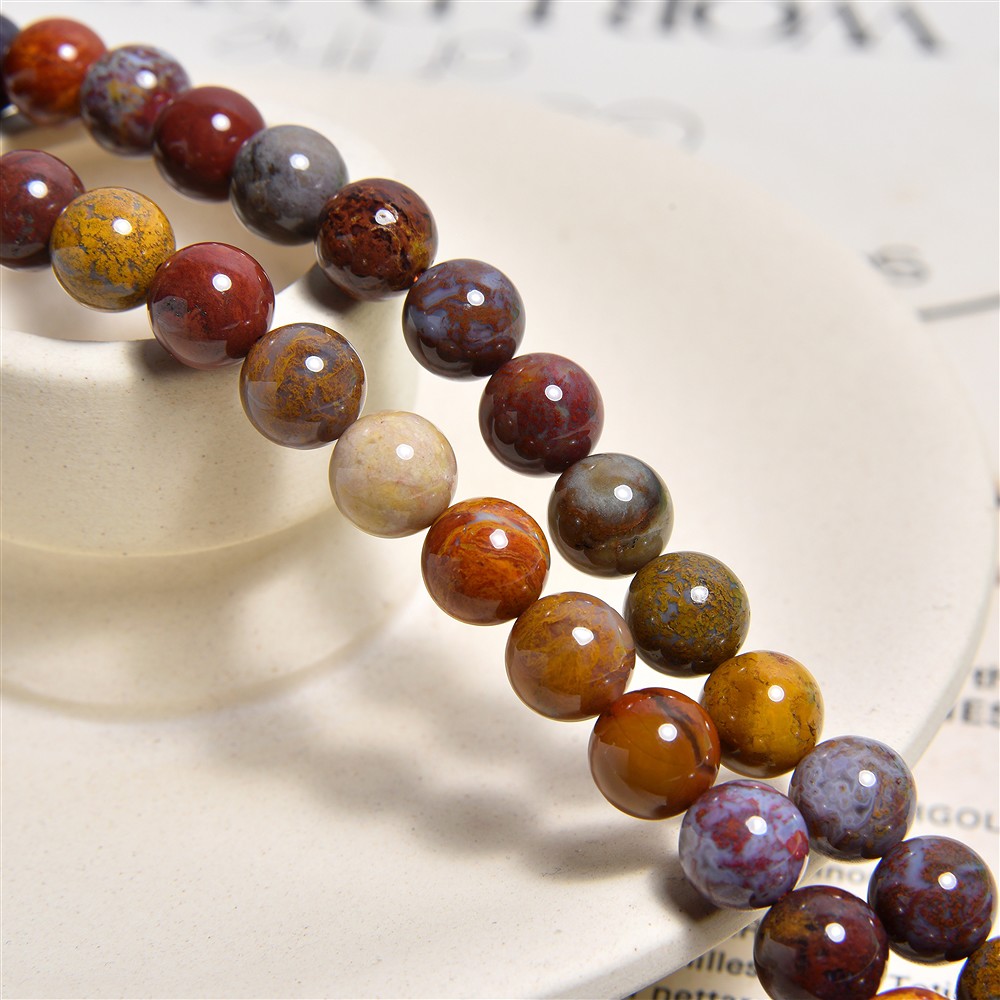 Cuentas preciosas, jaspe (jaspe fantasía), 08.0 - 08.5mm | Marco Schreier