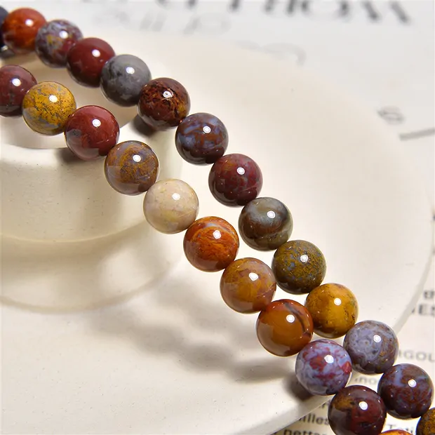 Rang de collier boules, jaspe (Fancyjasper), 08,0 - 08,5mm | Marco Schreier