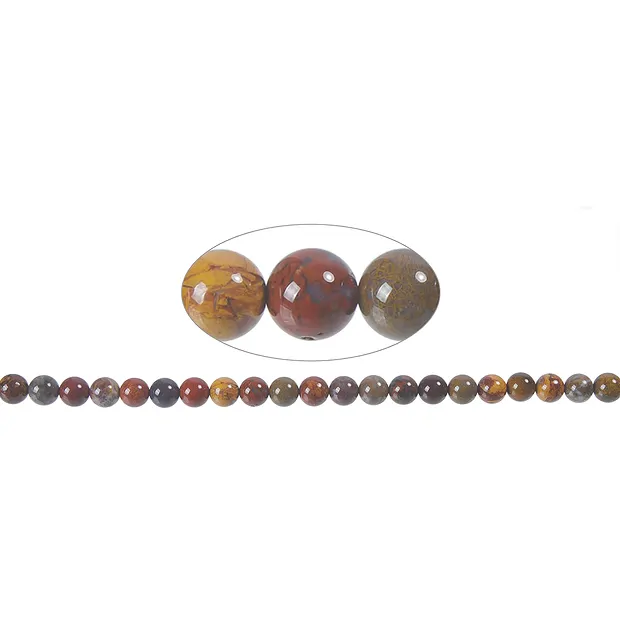 Rang de collier boules, jaspe (Fancyjasper), 08,0 - 08,5mm | Marco Schreier