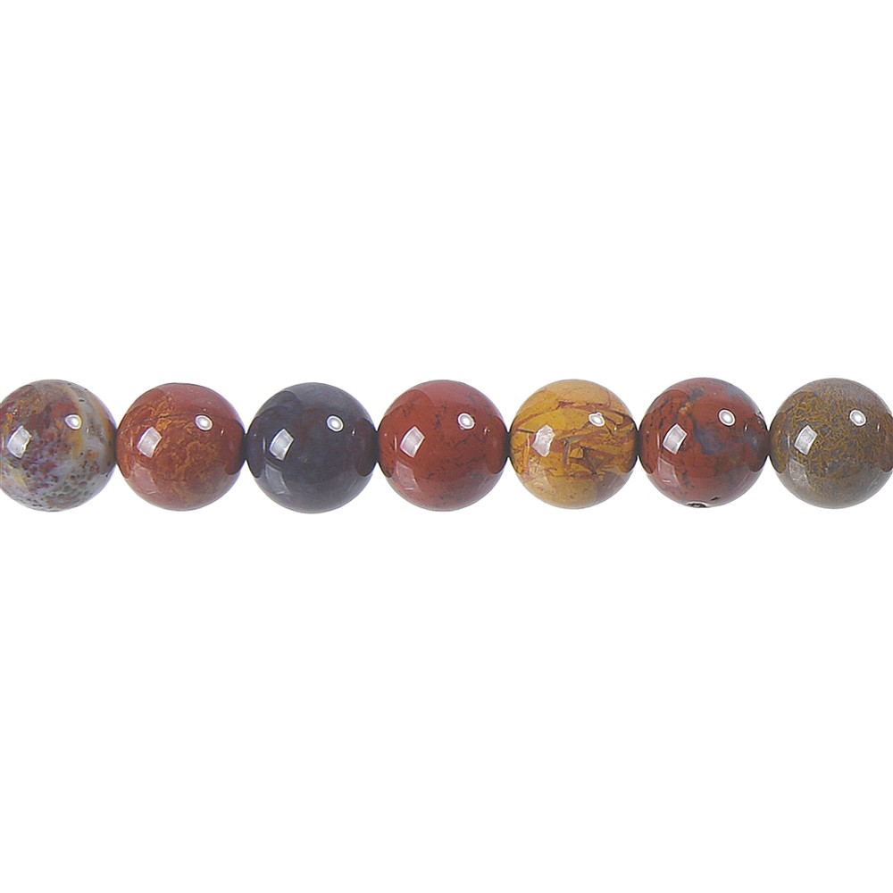 Rang de colliers boules, jaspe (Fancyjasper), 10mm | Marco Schreier