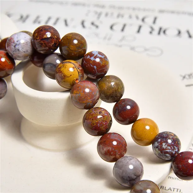 Strang Kugeln, Jaspis (Fancyjasper), 12 - 13mm | Marco Schreier