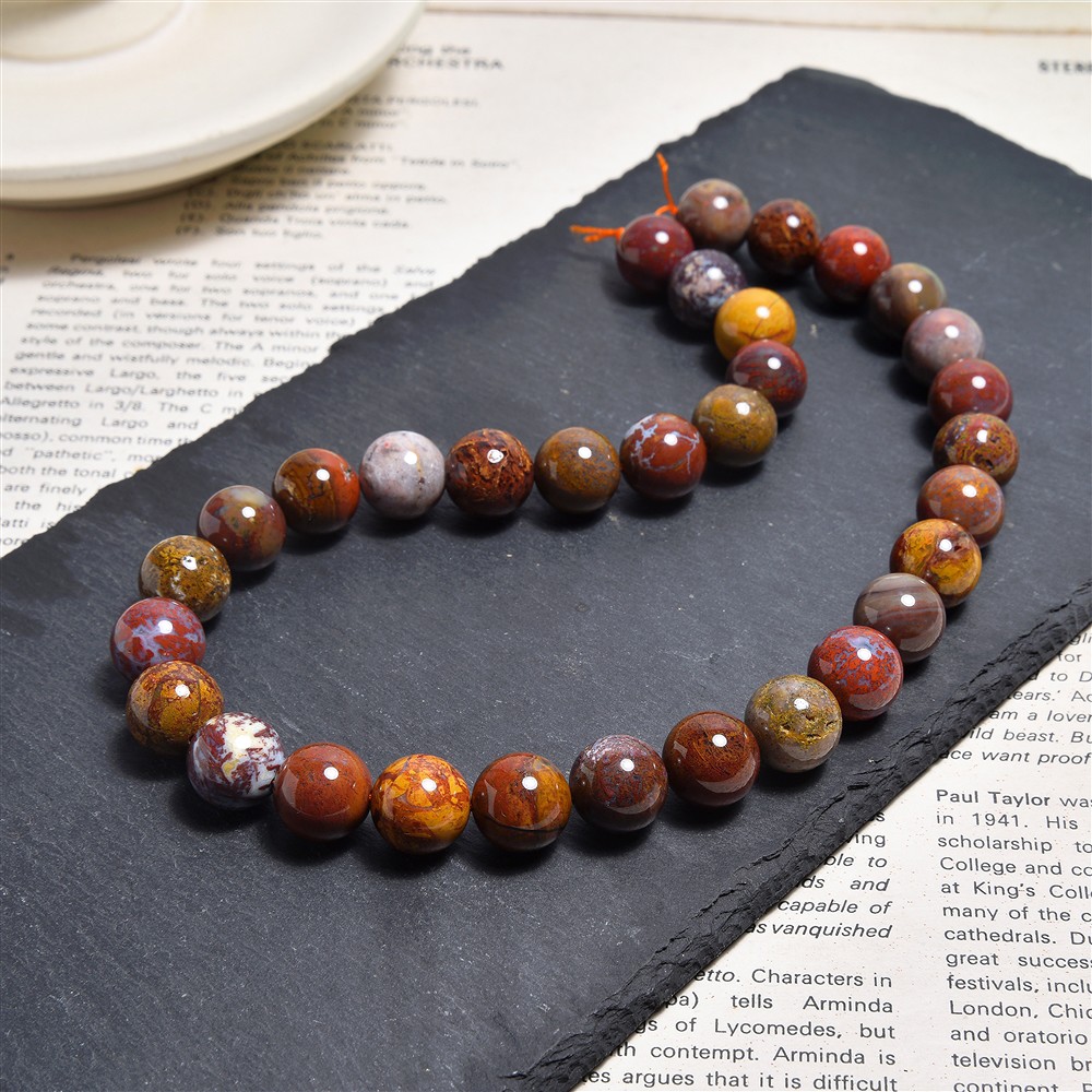 Rang de colliers boules, jaspe (Fancyjasper), 12 - 13mm | Marco Schreier