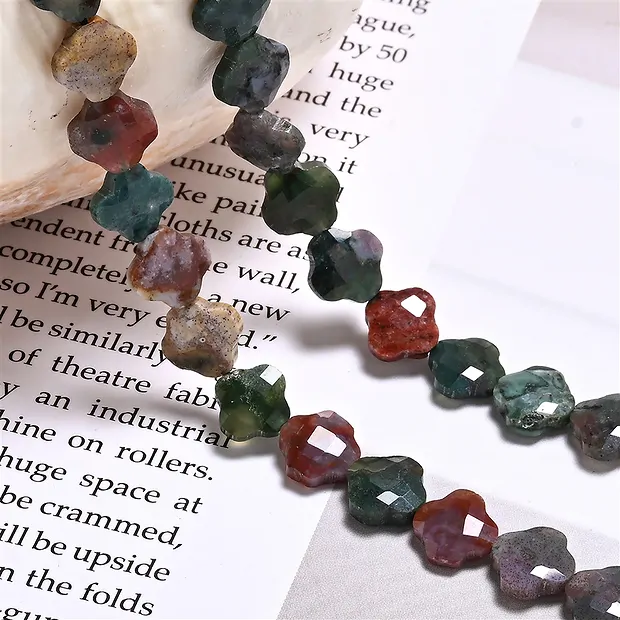 Collana a trifoglio, Diaspro (multicolore), 8 mm, sfaccettato | Marco Schreier
