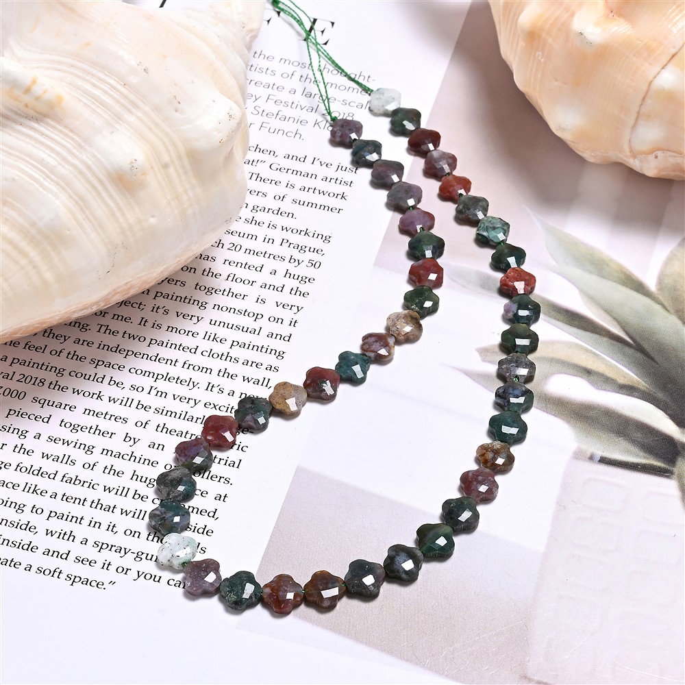 Collana a trifoglio, Diaspro (multicolore), 8 mm, sfaccettato | Marco Schreier