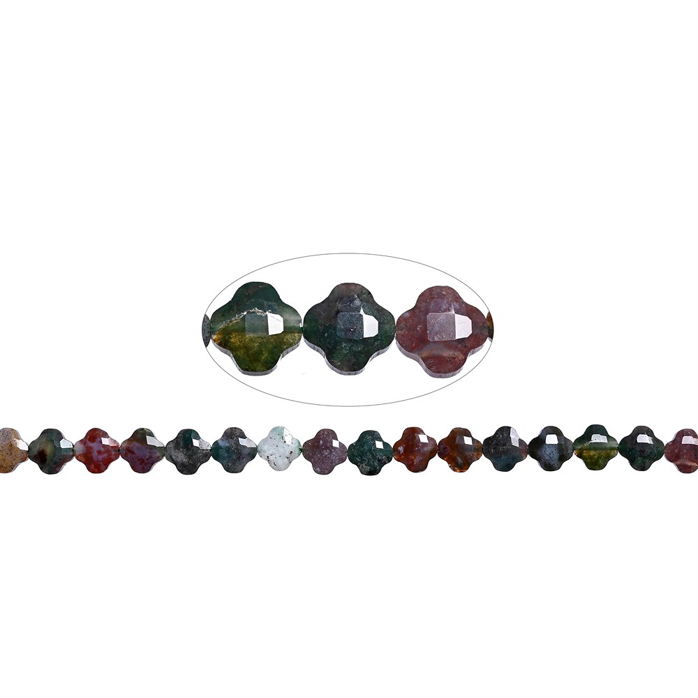 Collana a trifoglio, Diaspro (multicolore), 8 mm, sfaccettato | Marco Schreier