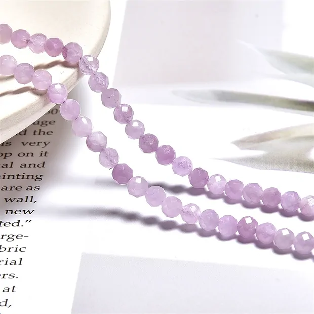 String Beads, Kunzite, faceted, 04mm (38cm) | wholesaler gems & healing stones