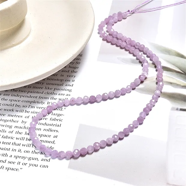 String Beads, Kunzite, faceted, 04mm (38cm) | wholesaler gems & healing stones