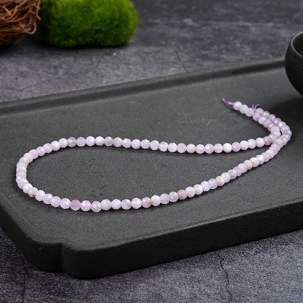 Rang de colliers boules, Kunzite, à facettes, 04mm (38cm) | Marco Schreier