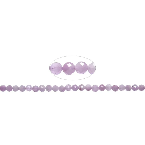 String Beads, Kunzite, faceted, 04mm (38cm) | wholesaler gems & healing stones