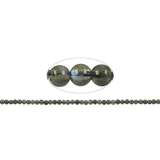 Rang de colliers boules, labradorite, 04mm | Marco Schreier