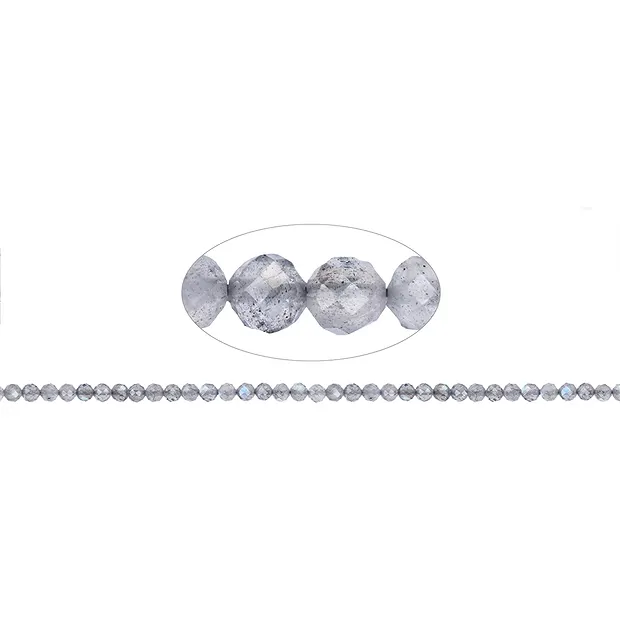 Rang de colliers boules, labradorite, à facettes, 04mm | Marco Schreier