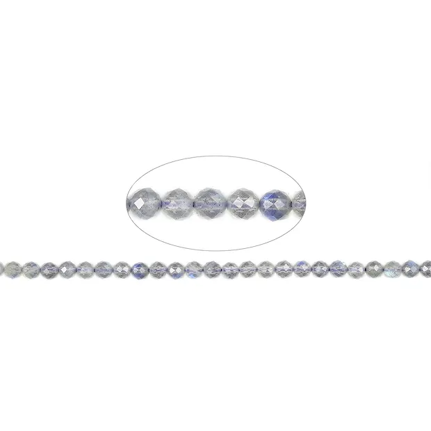 String Beads, Labradorite (gray) AA, faceted, 04mm | Marco Schreier