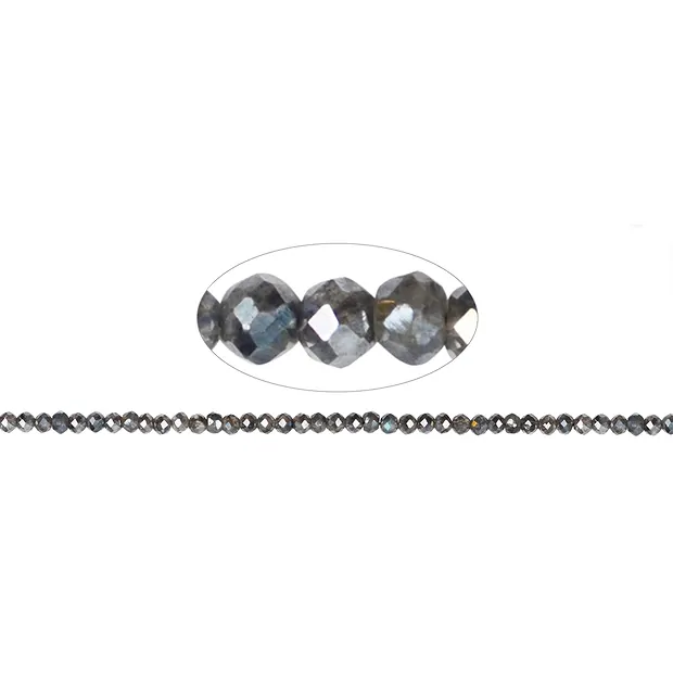 Rang de colliers boules, labradorite (vaporisée), à facettes, 04mm | Marco Schreier