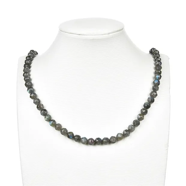 Rang de colliers boules, labradorite, à facettes, 08mm (39cm) | Marco Schreier