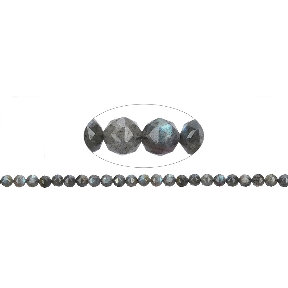 Strang Kugeln, Labradorit, facettiert, 08mm (39cm) | Marco Schreier