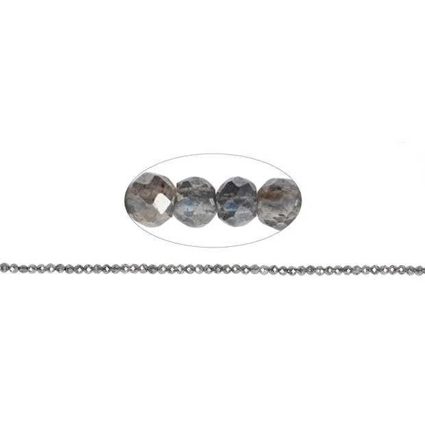 Rang de colliers boules, labradorite (vaporisée), facetté, 02mm | Marco Schreier
