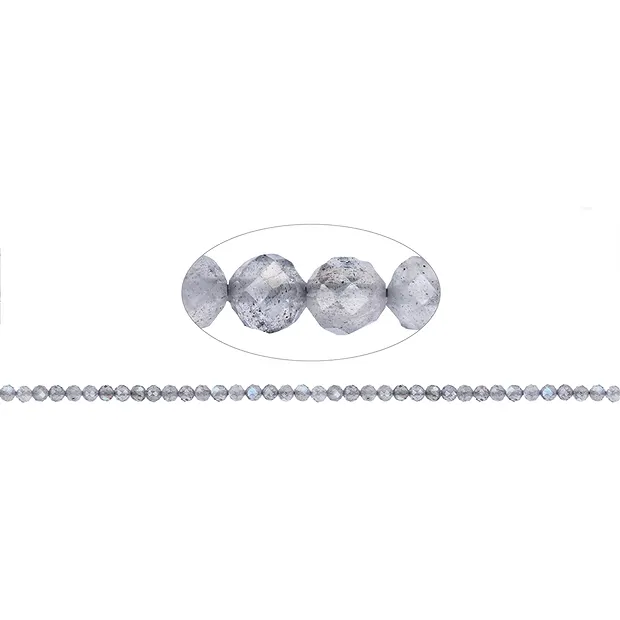 Rang de colliers boules, labradorite, à facettes, 03mm | Marco Schreier
