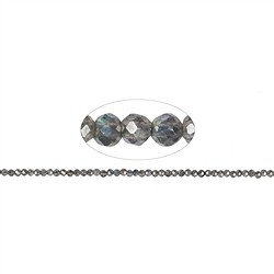 141030104823 Strang Kugeln, Labradorit (bedampft), facettiert, 03mm | Marco Schreier