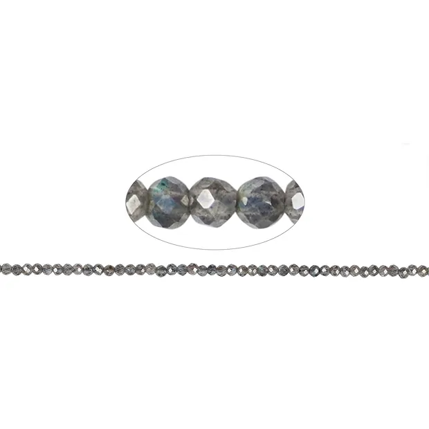 String Beads, Labradorite (vaporized), faceted, 03mm | Marco Schreier