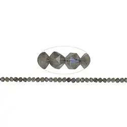 141030109120 Strang Kugeln, Labradorit, facettiert (Starcut), 05-06mm (39cm) | Marco Schreier