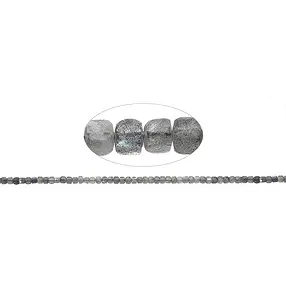 Stringed beads cube, labradorite, 04mm, faceted (39cm) | Marco Schreier