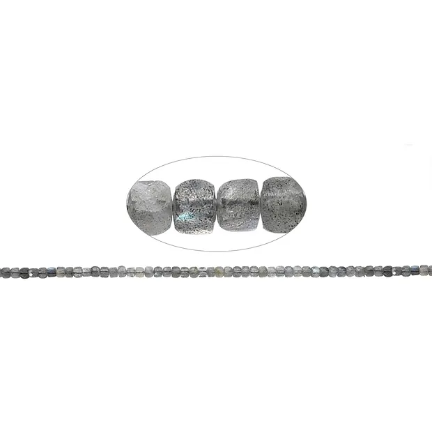Stringed beads cube, labradorite, 04mm, faceted (39cm) | Marco Schreier