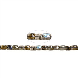 141030210920 Rang de colliers rectangle, labradorite (fonc&#xE9;e), 10 x 8mm, facett&#xE9; (39cm) | Marco Schreier