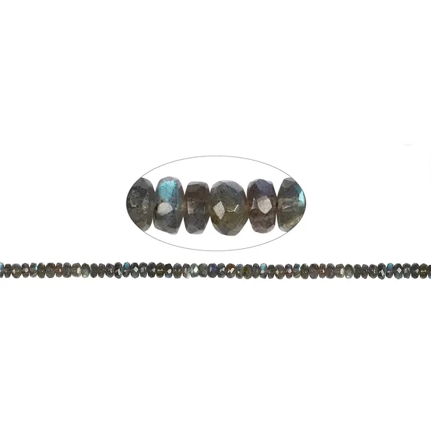 Button strand, labradorite AAA, faceted, 07mm (39cm) | Marco Schreier