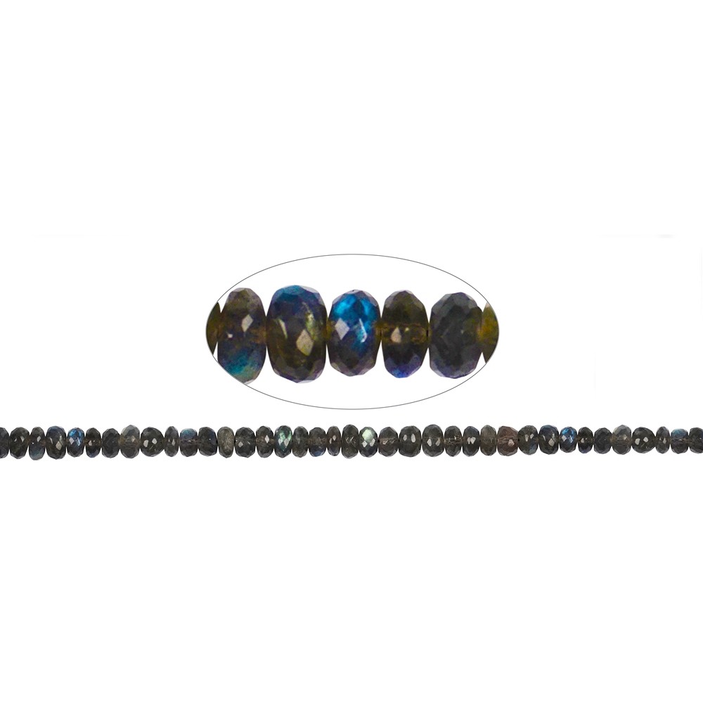 Strang Button, Labradorit, 03 x 05-07mm (35cm) | Marco Schreier