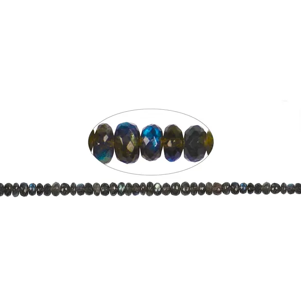 Collar de botones, labradorita, 03 x 05-07mm (35cm) | Marco Schreier