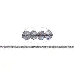 141030313922 Button strand, Labradorite (dark), faceted, 03 x 04mm | Marco Schreier