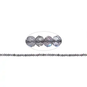 Strang Button, Labradorit (dunkel) AA, facettiert, 03 x 04mm | Marco Schreier
